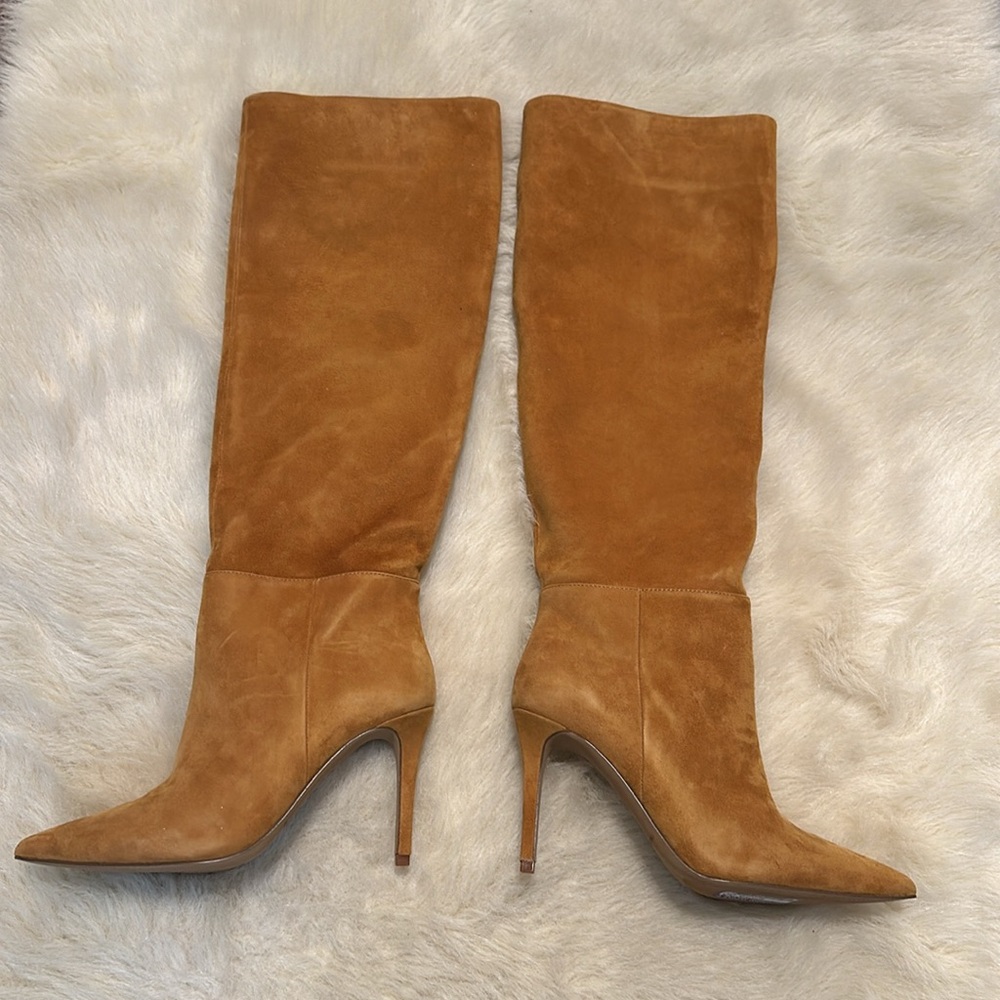Suede Knee-High Boots in Tan, New in the box - Picture 5 of 7